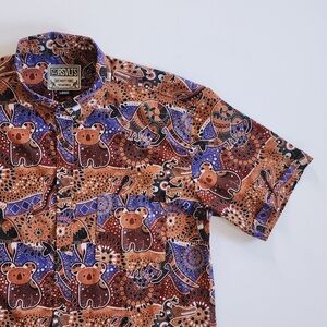 RSVLTS for Australia "Good On Ya" KUNUFLEX Men's Koala Print Shirt Size Large